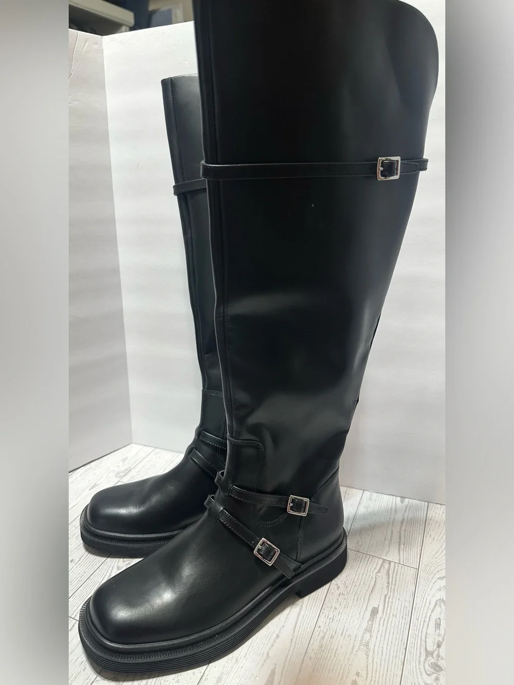 NWT - Sarto by Franco Sarto ‘Ainsley’ Leather Tall Riding Boots, Black, Sz 6